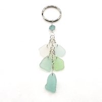 beach glass charm key chain