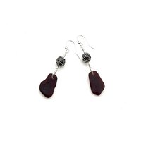 genuine sea glass earrings