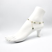 Green Freshwater Pearl Anklet for Women Adjustable Gold Chain Ankle Bracelet Handmade Jewelry 