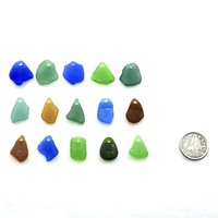 15 genuine sea glass charms for jewelry making