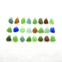 Sea Glass Top Drilled Charms for Jewelry Bracelet Necklace Making Real Craft Beach Glass