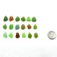 Tiny Sea Glass Charms Canada Authentic Unusual Beach Beads Top Drilled for Jewelry Making 