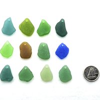 real sea glass with top drilled holes