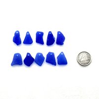 Cobalt Blue Beach Glass Pendants Irregular Shapes for Jewelry Making Beach Craft Supply 