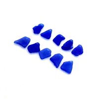Cobalt Blue Beach Glass Pendants Irregular Shapes for Jewelry Making Beach Craft Supply 
