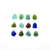 drilled sea glass charms for sale for jewelry making set of 12