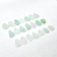Light Pastel Beach Glass Beads for Jewelry Making Real Sea Glass Charms Top Drilled Craft Supply 
