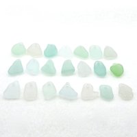 Light Pastel Beach Glass Beads for Jewelry Making Real Sea Glass Charms Top Drilled Craft Supply 