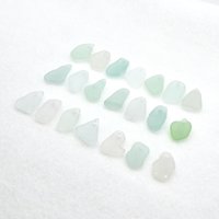 Light Pastel Beach Glass Beads for Jewelry Making Real Sea Glass Charms Top Drilled Craft Supply 