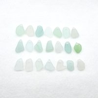 Light Pastel Beach Glass Beads for Jewelry Making Real Sea Glass Charms Top Drilled Craft Supply 