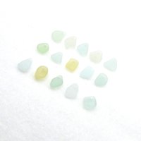 tiny sea glass charms for jewelry making set of 15