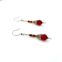 handmade pierced gold dangle drops 