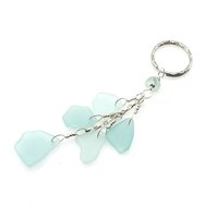 genuine sea glass keychain trinket