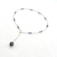 adjustable silver Bali bead dangle