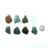 Large Sea Glass Pendants for Jewelry Making Top Drilled Hole Beads for Wind Chimes Crafts