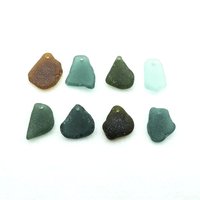 Large Sea Glass Pendants for Jewelry Making Top Drilled Hole Beads for Wind Chimes Crafts