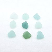 Drilled Sea Glass Charms for Jewelry Making Pastel Real Beach Glass Beads Unusual Craft Supply