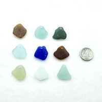 Genuine Sea Glass Pendants Top Hole Drilled Large Charms Beach Craft Supply Mixed Colors 