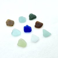 Genuine Sea Glass Pendants Top Hole Drilled Large Charms Beach Craft Supply Mixed Colors 