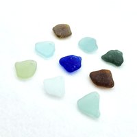 Genuine Sea Glass Pendants Top Hole Drilled Large Charms Beach Craft Supply Mixed Colors 