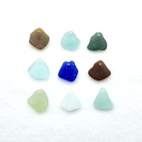 Genuine Sea Glass Pendants Top Hole Drilled Large Charms Beach Craft Supply Mixed Colors 