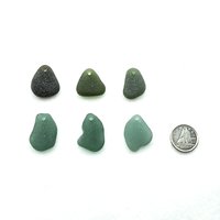 Sea Glass Pendants for Jewelry Making Drilled Real Beach Glass Beads Dark Colors 