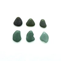 Sea Glass Pendants for Jewelry Making Drilled Real Beach Glass Beads Dark Colors 