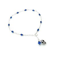 beaded silver ankle bracelet
