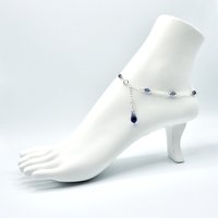 adjustable silver chain teardrop dangle