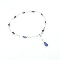 purple crystal anklet for women