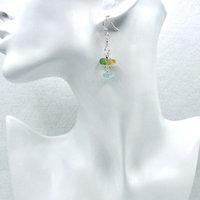 Genuine Sea Glass Drop Earrings Multi Color Handmade Jewelry Unique Beach Gifts