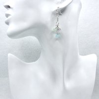 Real Sea Glass Earrings Soft Pastel Color Dangly Summer Beach Jewelry Handcrafted Gifts for Her