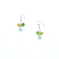Genuine Sea Glass Drop Earrings Multi Color Handmade Jewelry Unique Beach Gifts