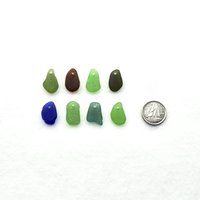 Genuine Sea Glass Charms for Jewelry Making Colorful Drilled Beach Beads Natural Craft Supply