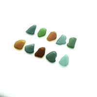 Real Sea Glass Charms or Pendants for Jewelry Making Beach Crafts Green Teal Brown