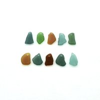 Real Sea Glass Charms or Pendants for Jewelry Making Beach Crafts Green Teal Brown