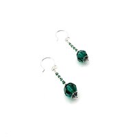 emerald green crystal earrings