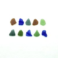 Real Sea Glass Charms Pendants for Jewelry Making Beach Craft Supply Green Teal Brown Blue