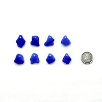 Cobalt Blue Sea Glass Charms Drilled Jar Bottle Rims for Jewelry Making Unique Beach Supply