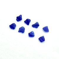 Cobalt Blue Sea Glass Charms Drilled Jar Bottle Rims for Jewelry Making Unique Beach Supply