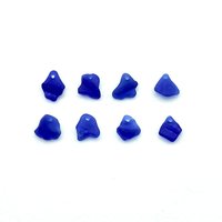 Cobalt Blue Sea Glass Charms Drilled Jar Bottle Rims for Jewelry Making Unique Beach Supply