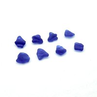 Cobalt Blue Sea Glass Charms Drilled Jar Bottle Rims for Jewelry Making Unique Beach Supply