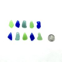 Real Sea Glass Charms or Pendants for Jewelry Making Beach Craft Supply Mixed Colors