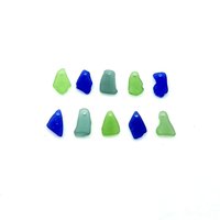 Real Sea Glass Charms or Pendants for Jewelry Making Beach Craft Supply Mixed Colors