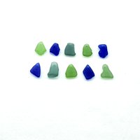 Real Sea Glass Charms or Pendants for Jewelry Making Beach Craft Supply Mixed Colors