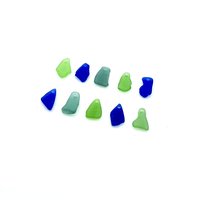Real Sea Glass Charms or Pendants for Jewelry Making Beach Craft Supply Mixed Colors