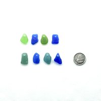 Real Sea Glass Charms for Jewelry Making Drilled Beach Craft Beads Green, Teal and Cobalt Blue