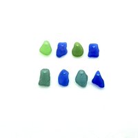Real Sea Glass Charms for Jewelry Making Drilled Beach Craft Beads Green, Teal and Cobalt Blue