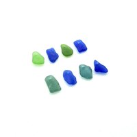 Real Sea Glass Charms for Jewelry Making Drilled Beach Craft Beads Green, Teal and Cobalt Blue