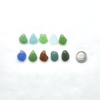 Real Sea Glass Charms or Pendants for Jewelry Making Beach Craft Supply Mixed Colors